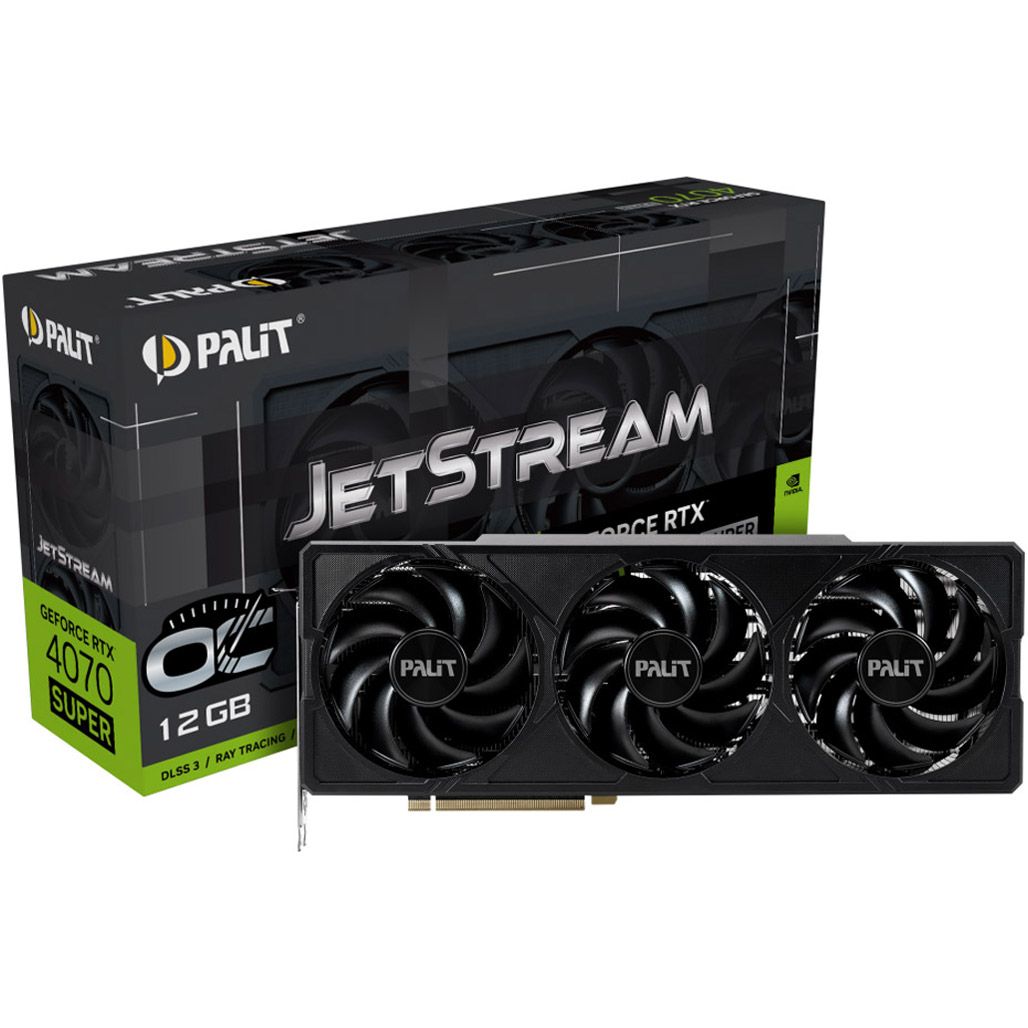 

Відеокарта Palit GeForce RTX 4070 SUPER 12G JetStream OC (NED407ST19K9-1043J)