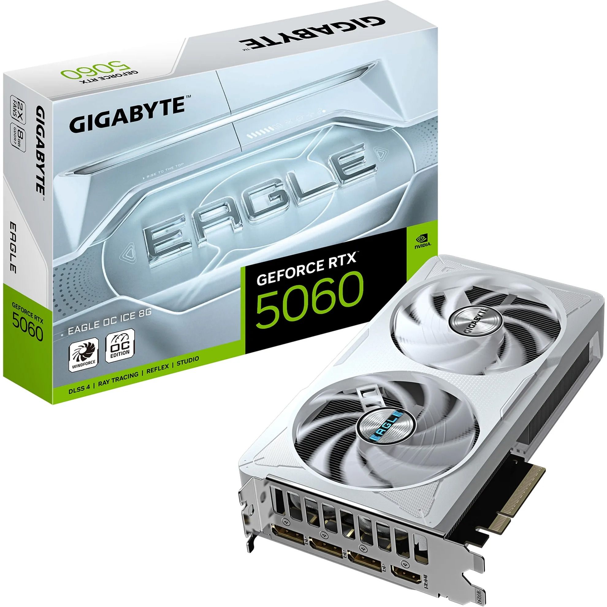 

Видеокарта Gigabyte GeForce RTX 5060 Eagle OC Ice 8G (GV-N5060EAGLEOC ICE-8GD) UA