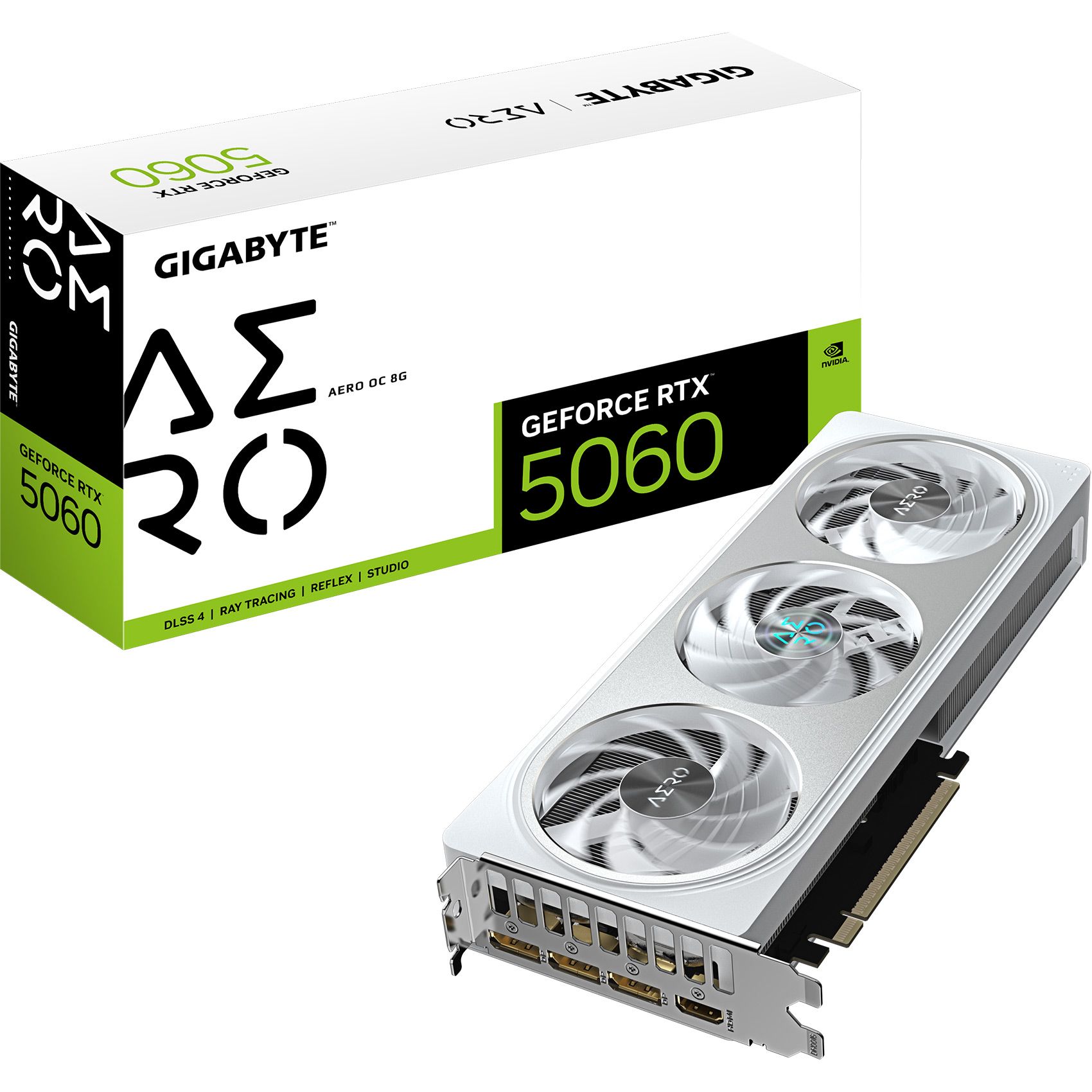 

Видеокарта Gigabyte GeForce RTX 5060 AERO OC 8G (GV-N5060AERO OC-8GD) EU