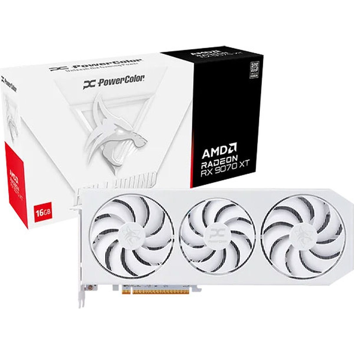 

Відеокарта PowerColor Hellhound Spectral White AMD Radeon RX 9070 XT 16GB (RX9070XT 16G-L/OC/WHITE) EU