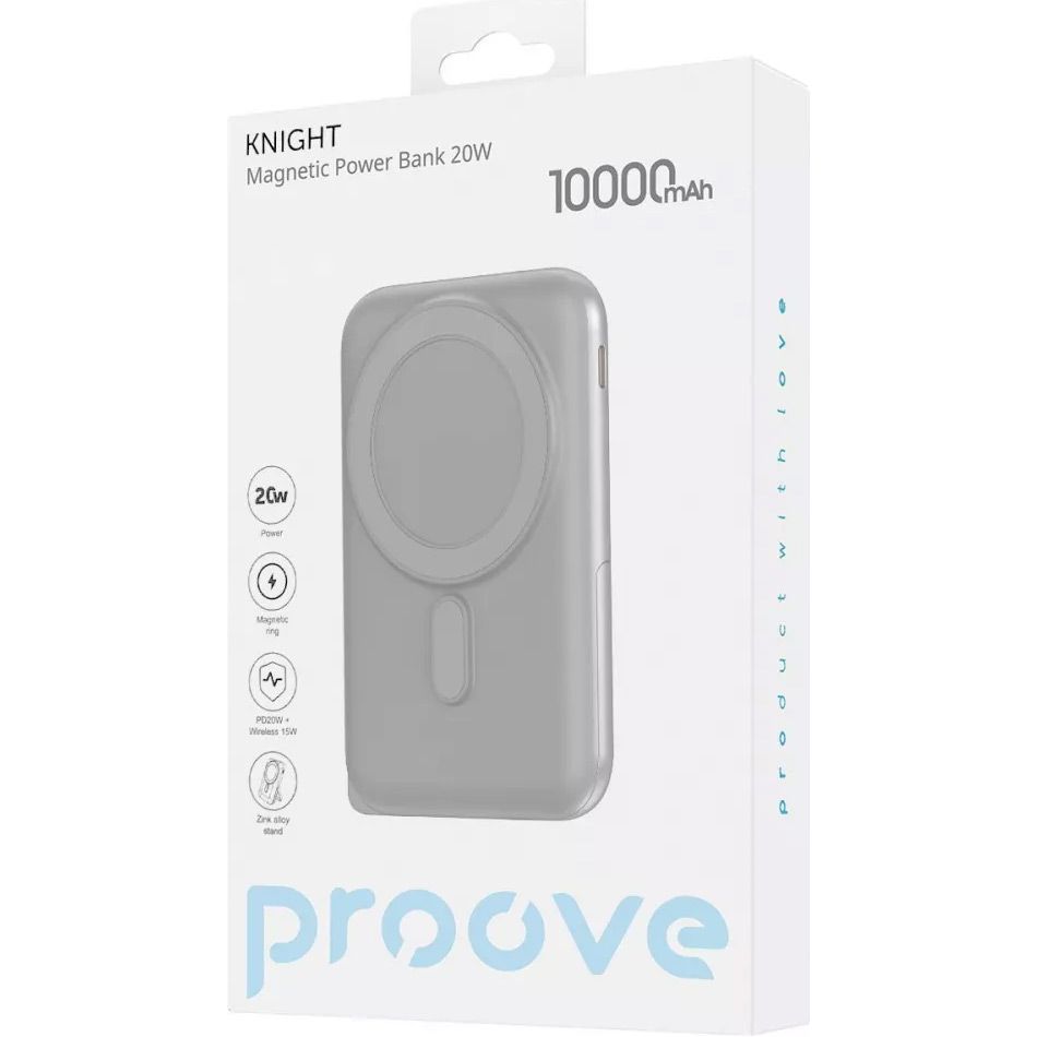 Зовнішній акумулятор Proove Knight 10000mAh 20W Beige (PBGI20012214)