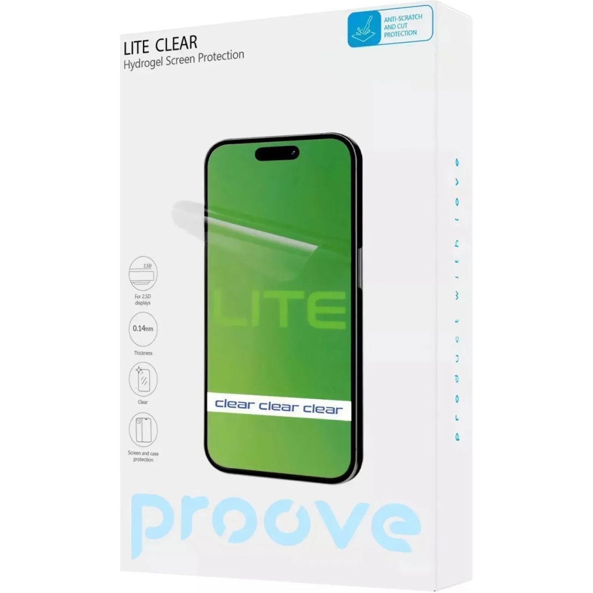 

Гідрогелева захисна плівка Proove Hydrogel Screen Protection LITE Size S Clear (GGLT11400150)