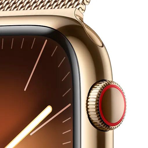 Смарт-годинник Apple Watch Series 9 GPS + Cellular 45mm Gold Stainless Steel with Gold Milanese Loop (MRMU3)
