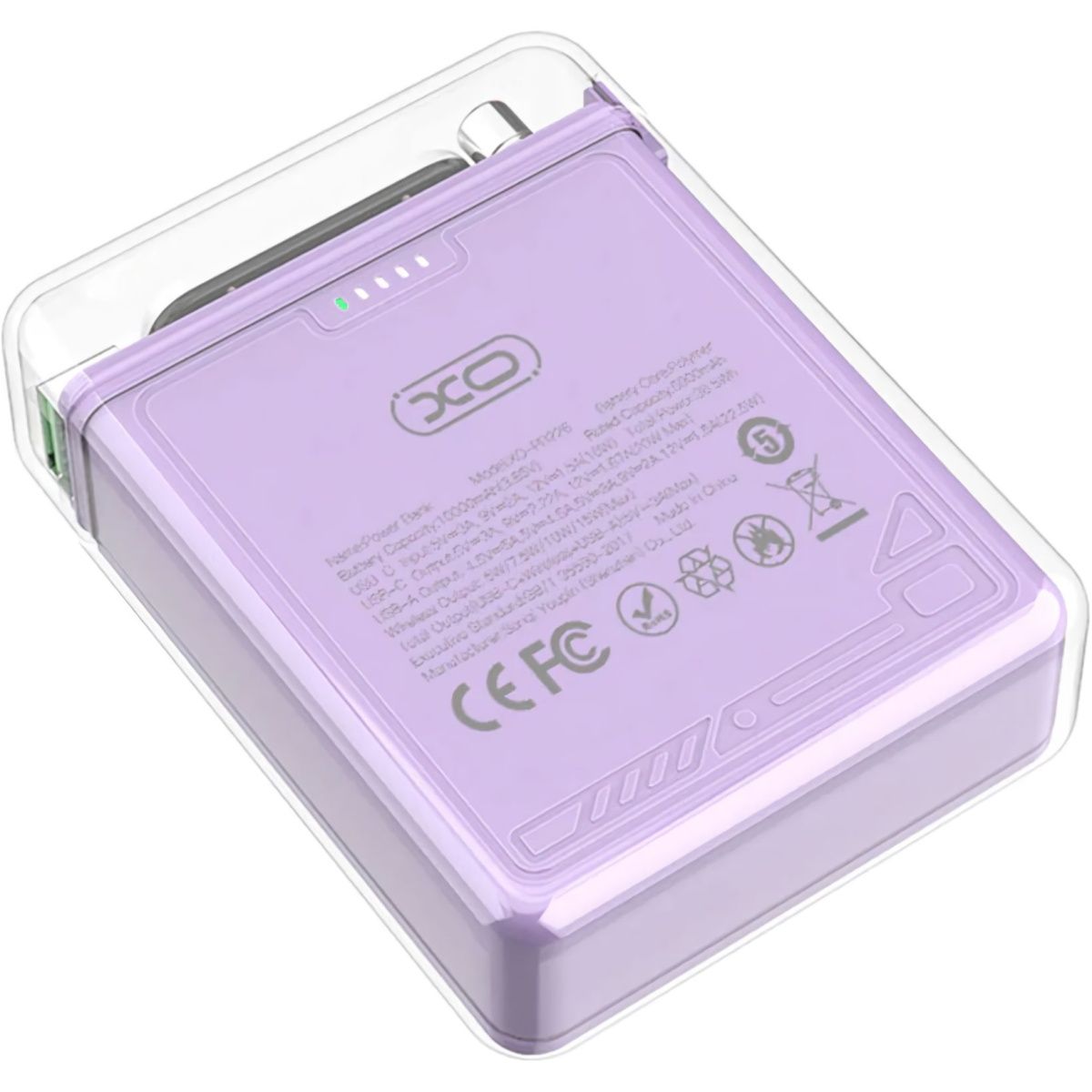 Зовнішній акумулятор XO PR226 10000mAh 15W Purple