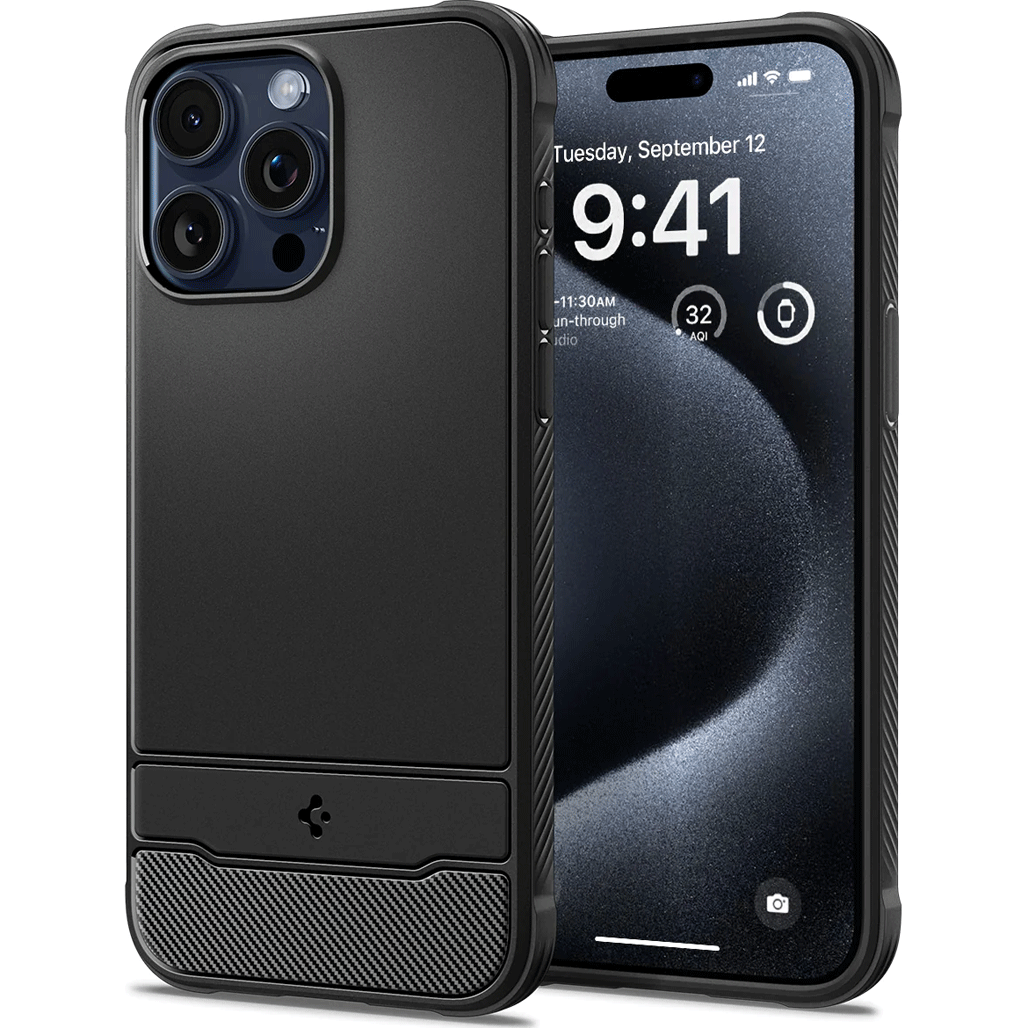 Чохол Spigen Rugged Armor with MagSafe для iPhone 15 Pro Matte Black (ACS06703)