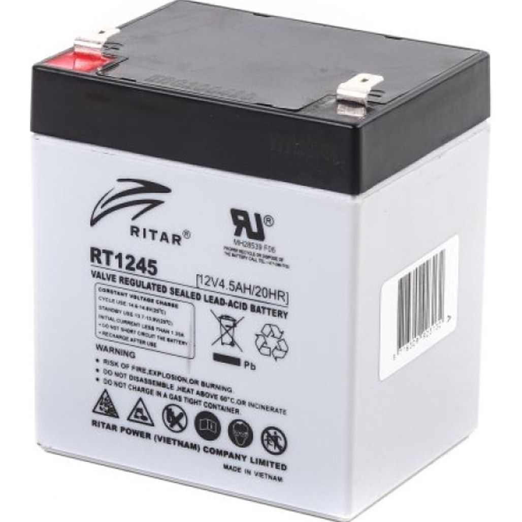 

Акумулятор Ritar AGM 12V (12V/4.5Ah/54Wh) (RT1245)
