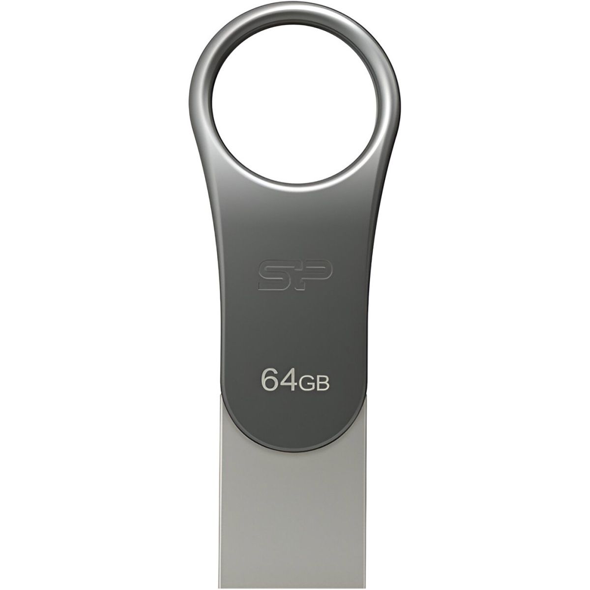 

USB флеш-накопитель Silicon Power Mobile C80 64GB USB-A 3.2 Gen 1 / USB-C Silver (SP064GBUC3C80V1S)