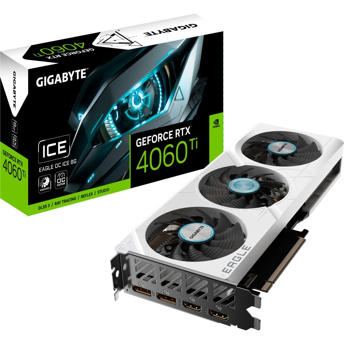

Відеокарта Gigabyte GeForce RTX 4060 Ti EAGLE OC ICE 8G (GV-N406TEAGLEOC ICE-8GD) UA