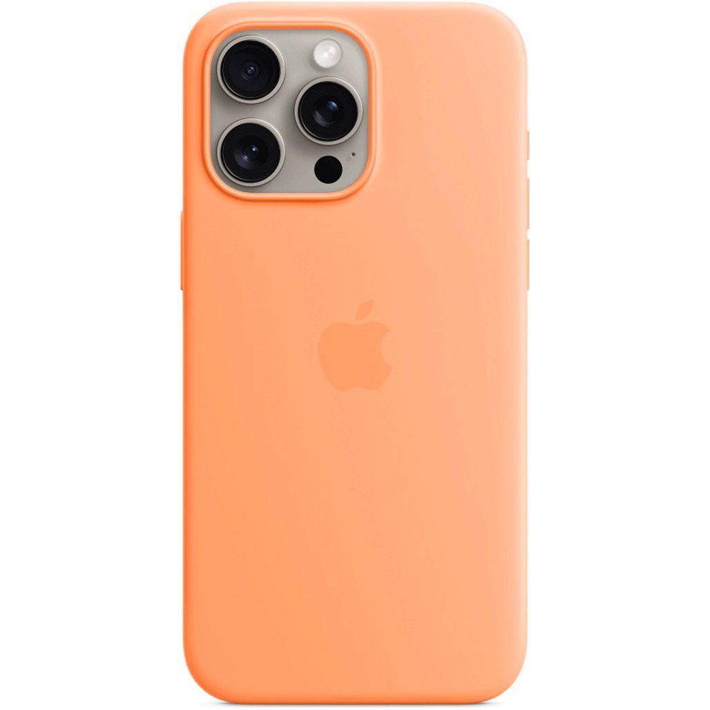 

Чехол Silicone Case with MagSafe для Apple iPhone 15 Pro Max Orange Sorbet AAA
