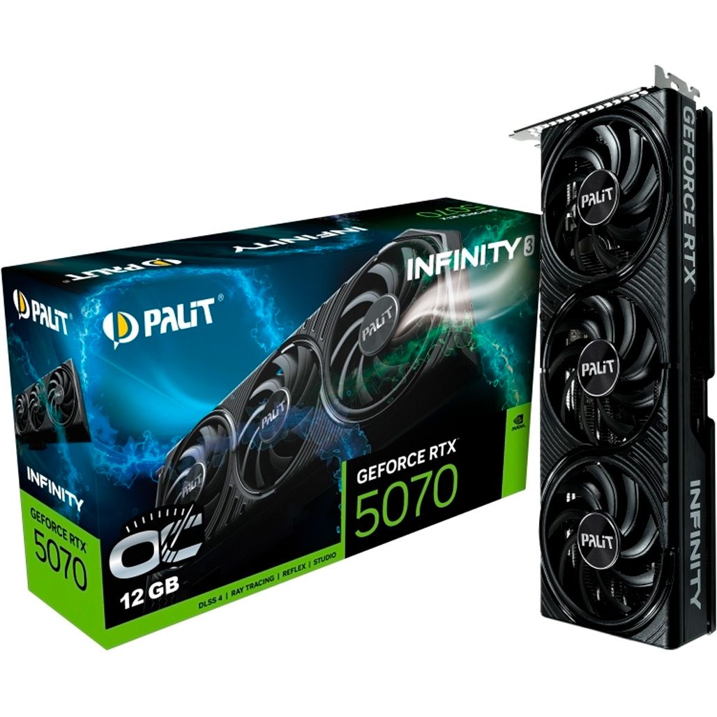 

Видеокарта Palit GeForce RTX 5070 Infinity 3 OC (NE75070S19K9-GB2050S) UA