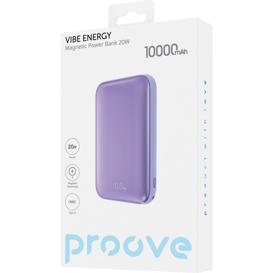 Зовнішній акумулятор Proove Vibe Energy 10000mAh 20W Purple (PBVE20020009)