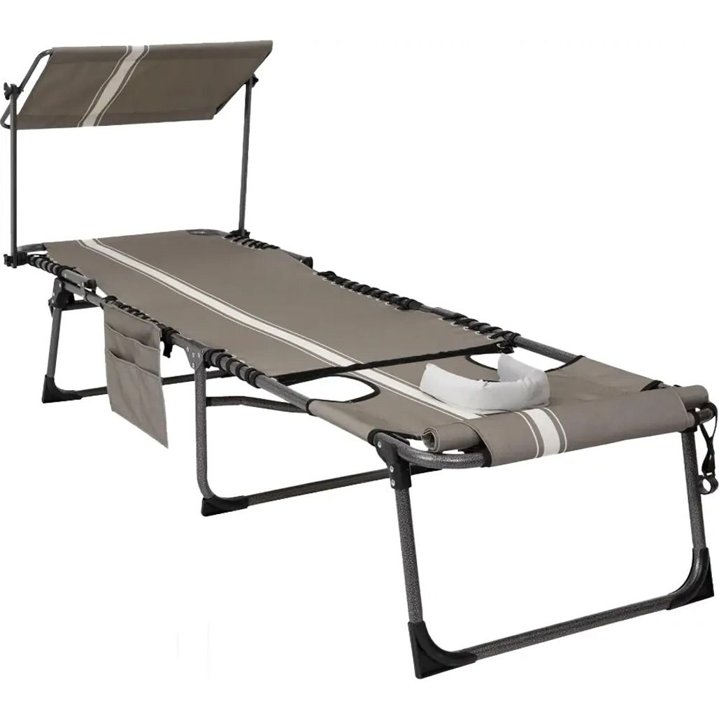 

Шезлонг розкладний KingCamp Magnolia B10 Plus Grey/White