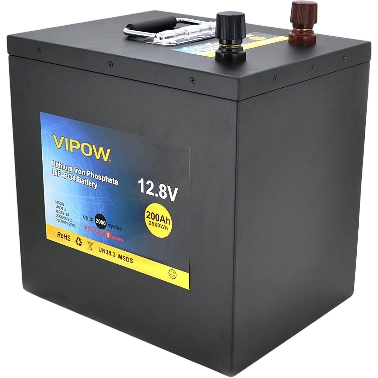 

Аккумулятор Vipow LiFePO4 12V (12.8V/200Ah/2560Wh) (LiFePO4128-200/100)