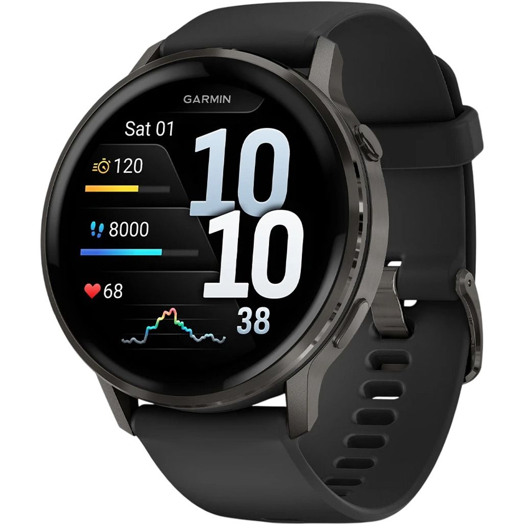 

Смарт-часы Garmin Venu 4 45mm Slate with Black Silicone Band (010-03014-00)