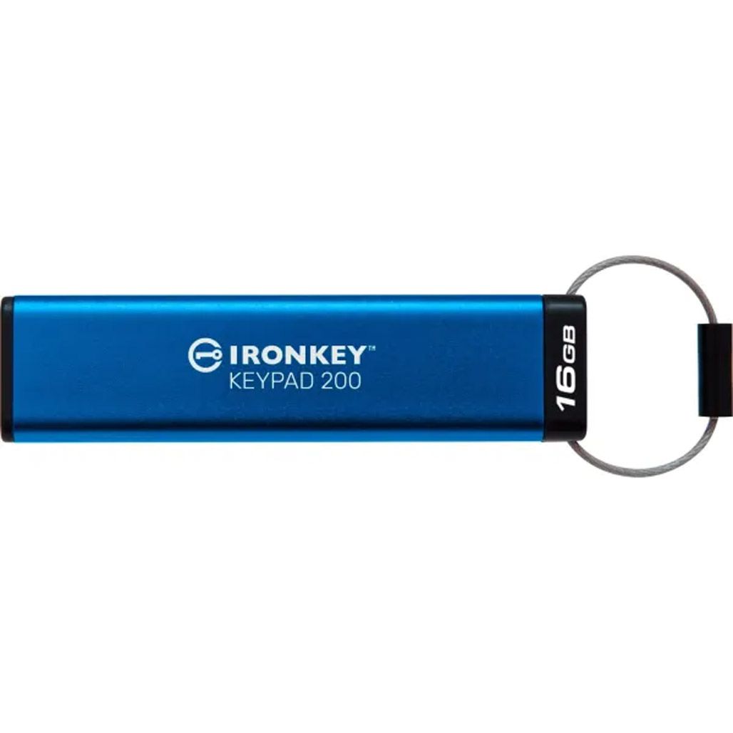 

USB флеш-накопитель Kingston IronKey Keypad 200 16GB USB-A 3.2 Gen 1 Blue (IKKP200/16GB)