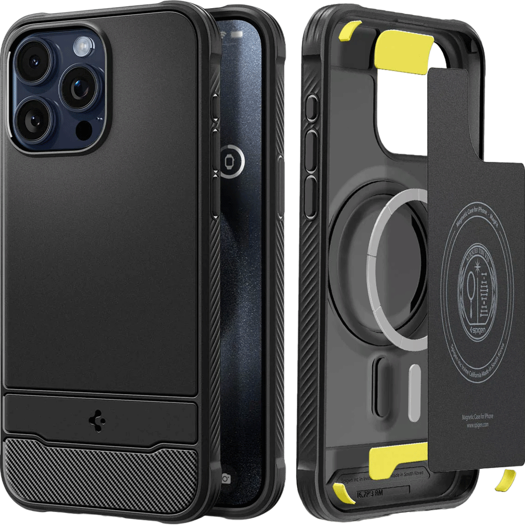 Чохол Spigen Rugged Armor with MagSafe для iPhone 15 Pro Matte Black (ACS06703)