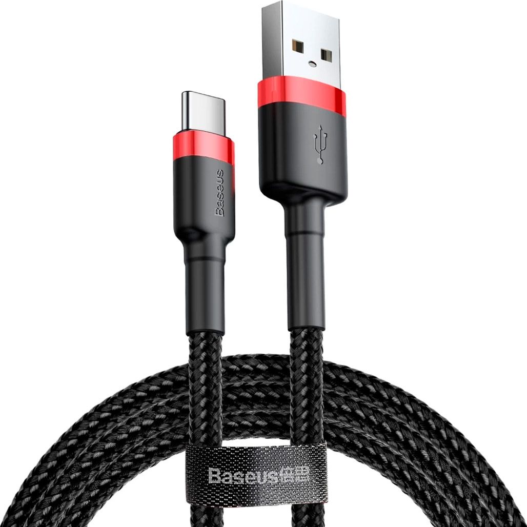 

Кабель Baseus Cafule USB to Type-C 2m Red/Black (CATKLF-C91)