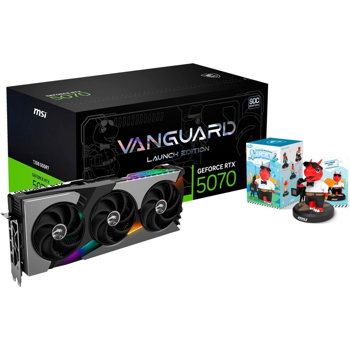 

Відеокарта MSI GeForce RTX 5070 12G VANGUARD SOC LAUNCH EDITION (G5070-12VGSL) EU
