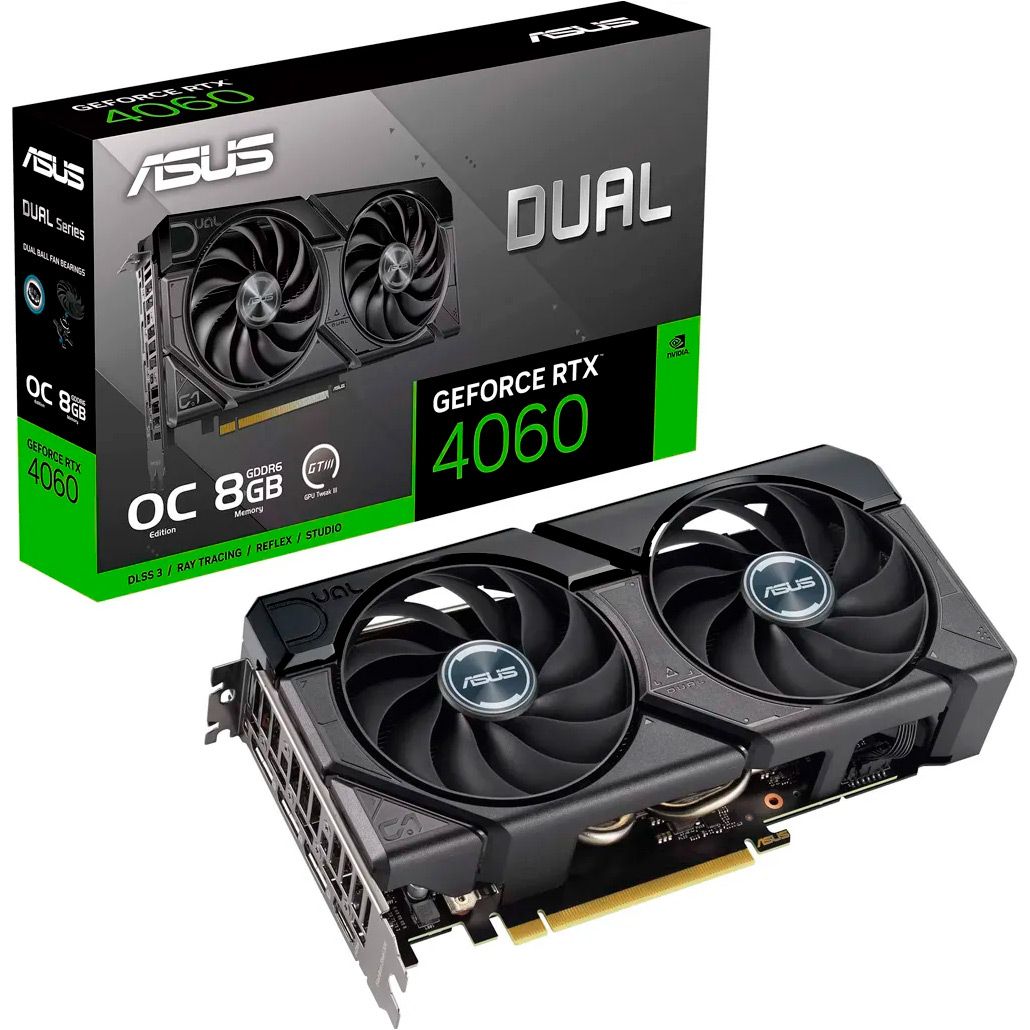 

Відеокарта Asus GeForce RTX 4060 Dual 8GB OC EVO (DUAL-RTX4060-O8G-EVO) EU