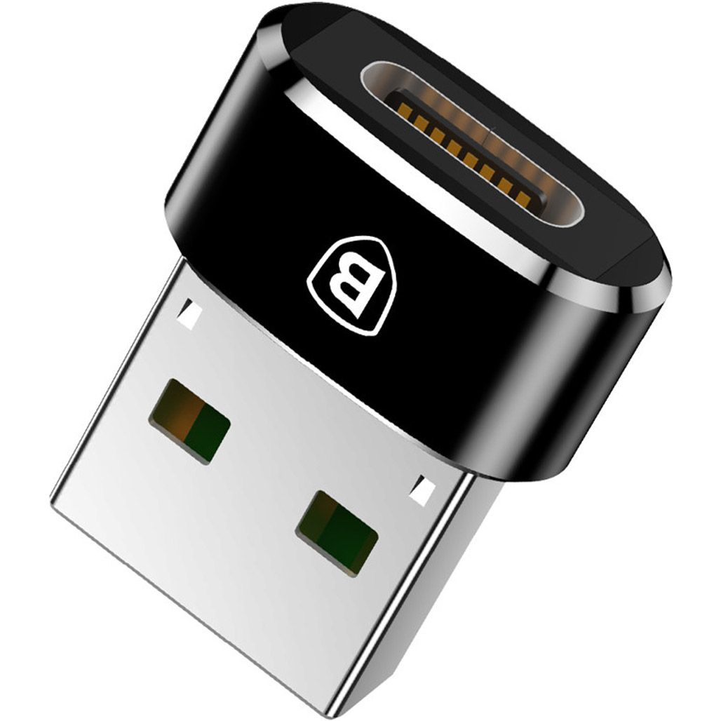 

Переходник Baseus USB to USB-C Female Black (CAAOTG-01)