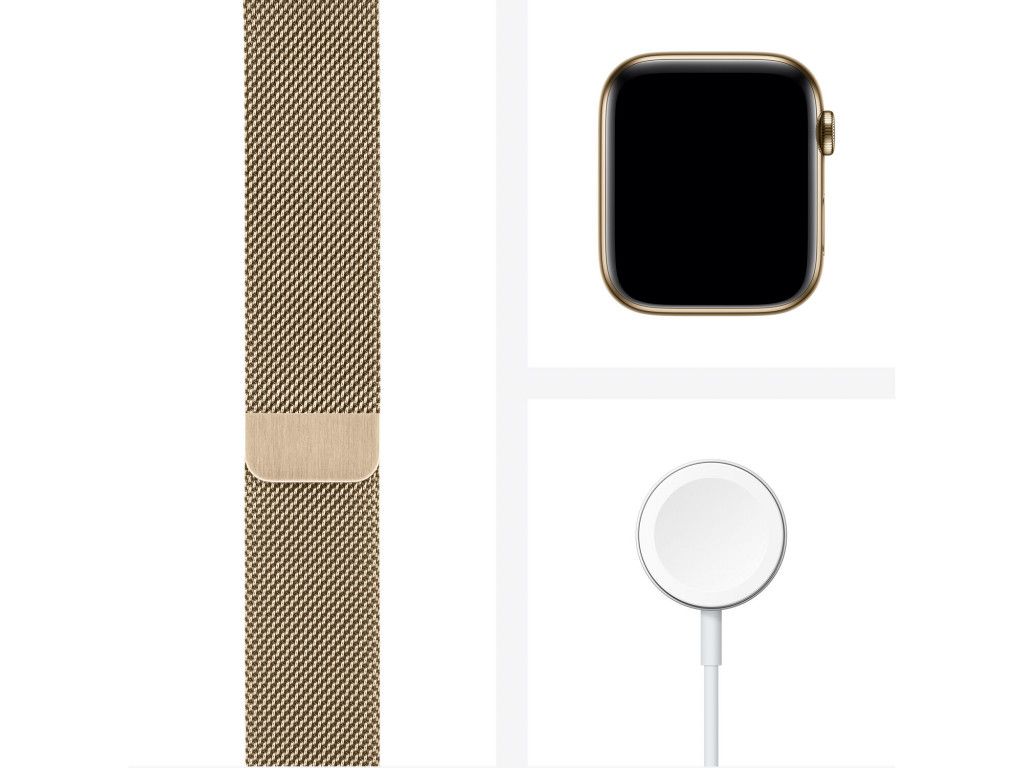Смарт-часы Apple Watch Series 6 GPS + Cellular 44mm Gold Stainless Steel Case w. Gold Milanese L. (M07P3) [51002] 