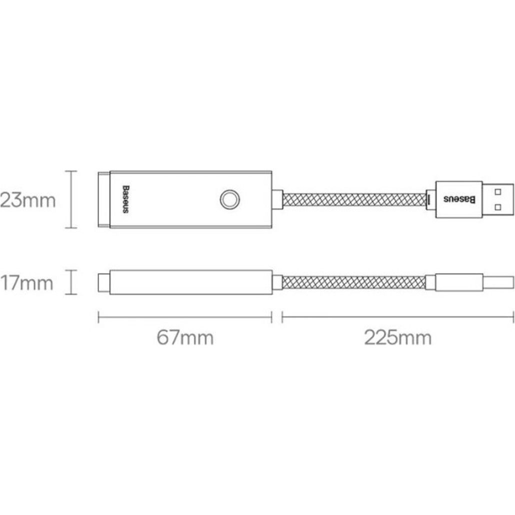 USB-хаб Baseus Lite Series USB-C to RJ45 LAN Adapter Black (WKQX000301)