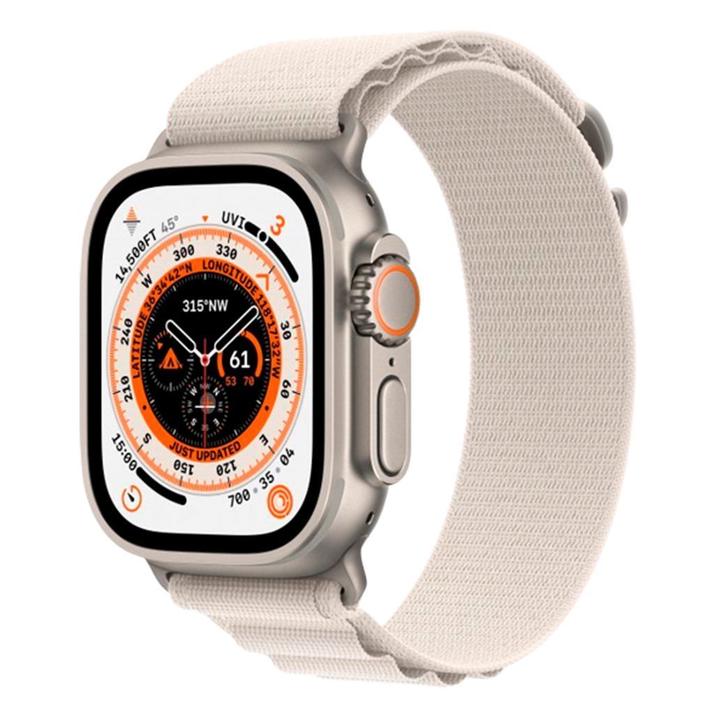

Смарт-годинник Apple Watch Ultra 49mm Titanium Case with Starlight Alpine Loop Medium (MQF03/MQFR3)