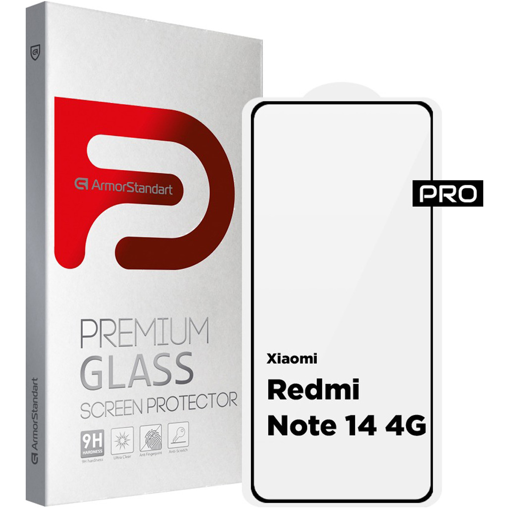 

Захисне скло ArmorStandart Pro Full Glass для Redmi Note 14 4G Black (ARM79679)