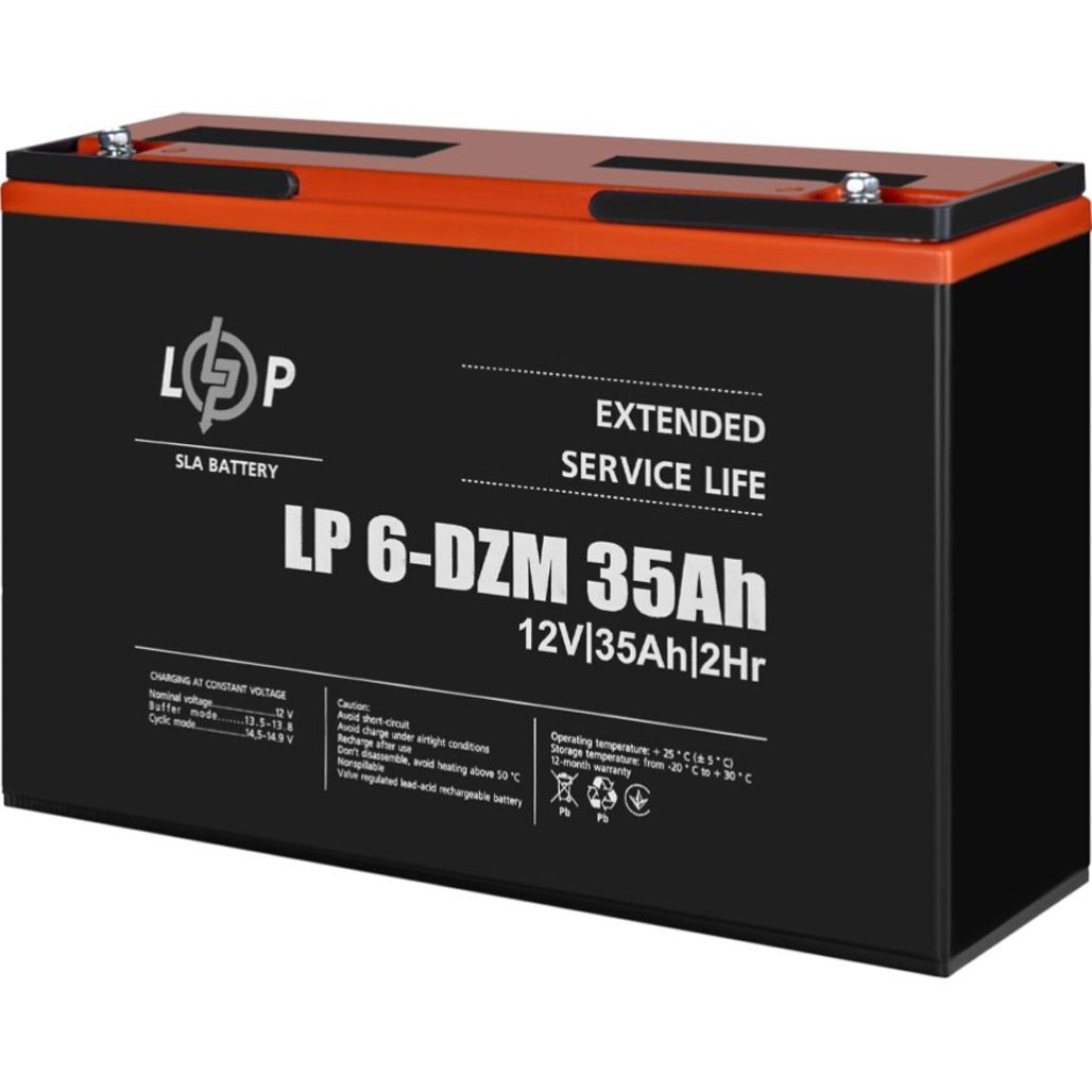 

Аккумулятор LogicPower AGM 6-DZM 12V (12V/35Ah/420Wh) (9335)