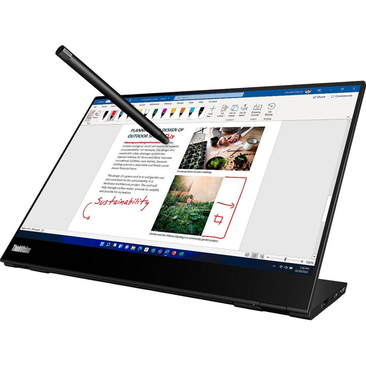Портативний монітор Lenovo ThinkVision M14t Gen 2 (63FDUAT6WL) UA