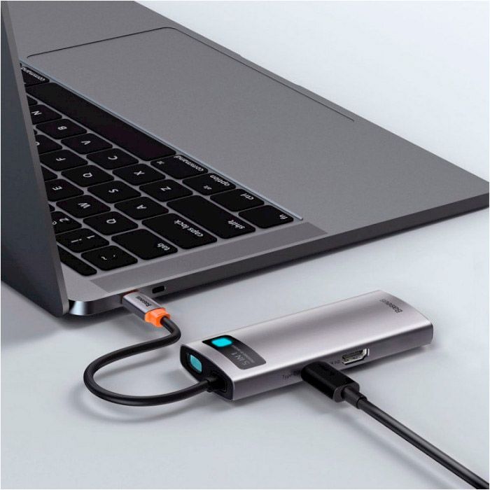 USB-хаб Baseus Metal Gleam Series 5 в 1 Multifunctional Gray (WKWG020013)