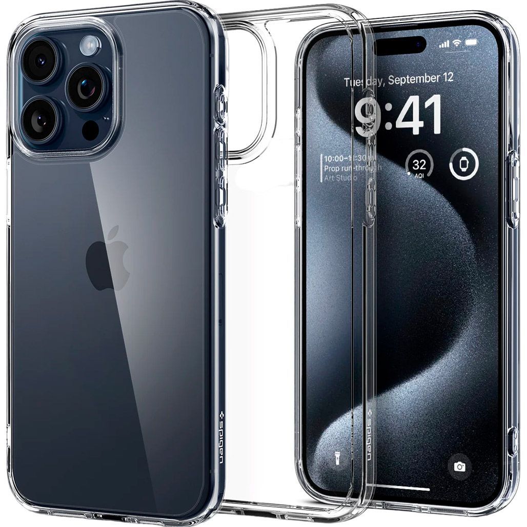 

Чохол Spigen Ultra Hybrid Case для Apple iPhone 15 Pro Crystal Clear (ACS06707)
