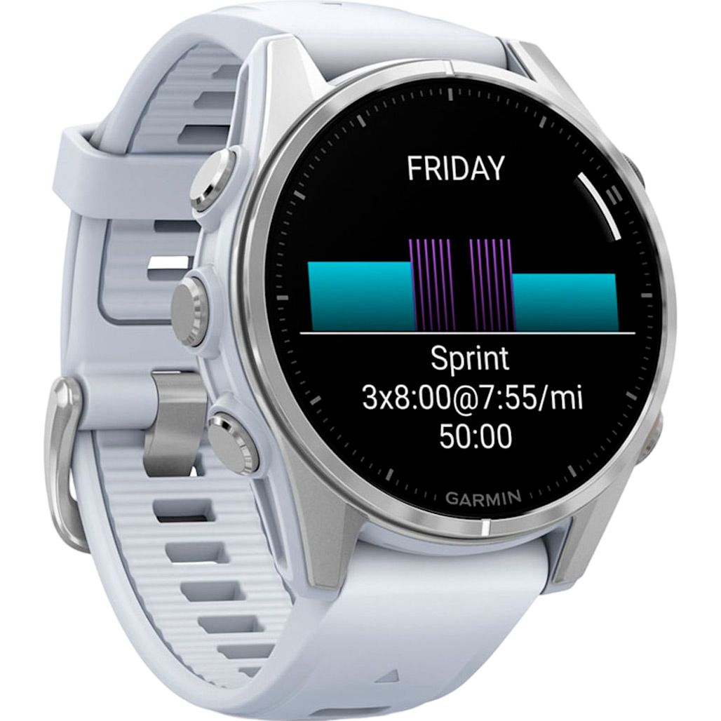 Смарт-годинник Garmin Fenix 8 AMOLED 43mm Silver with Whitestone Silicone Band (010-02903-00) 