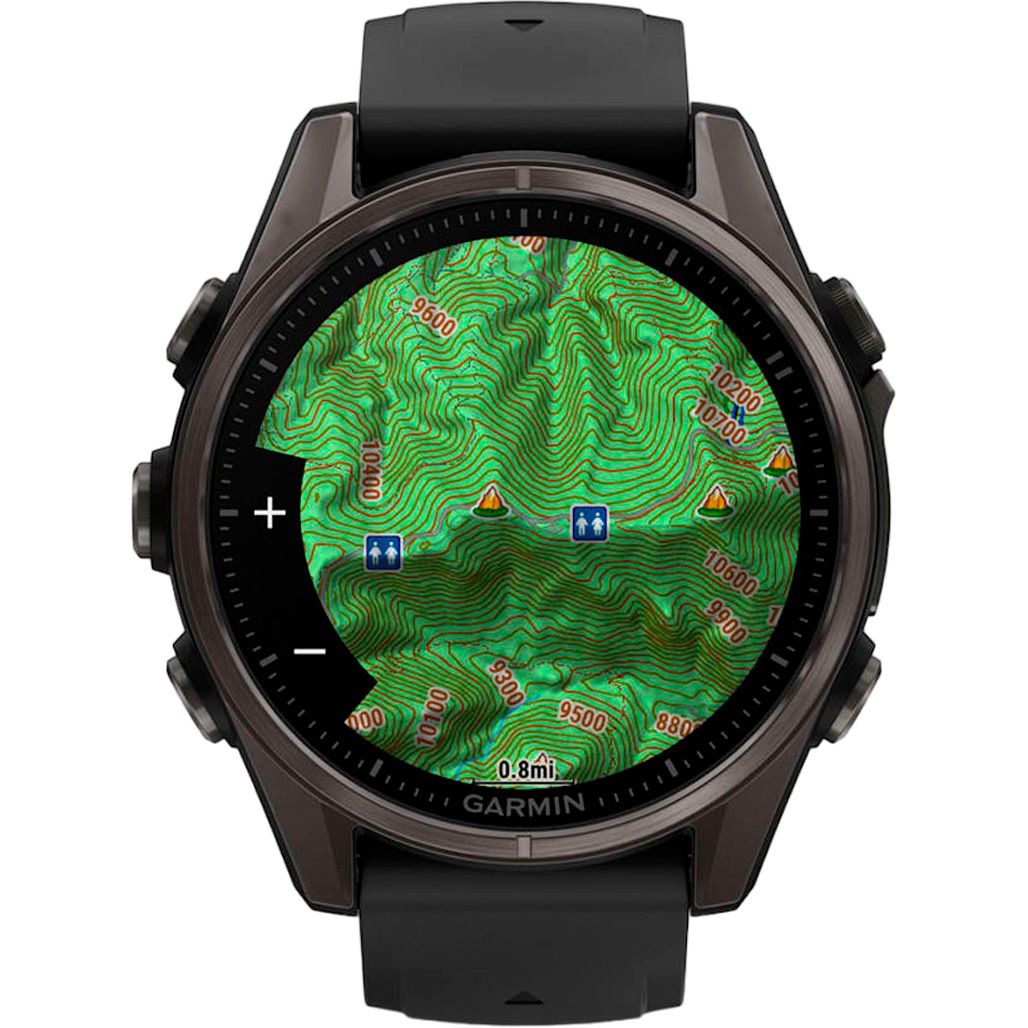 Смарт-годинник Garmin Fenix 8 AMOLED Sapphire 43mm Carbon Gray DLC Titanium with Black/Pebble Gray Silicone Band (010-02903-21)