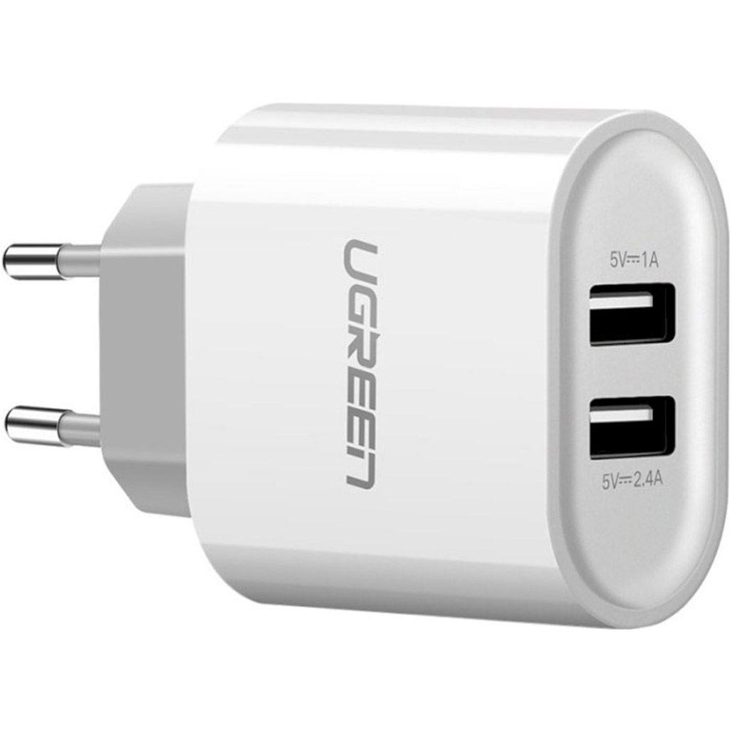 

Сетевое зарядное устройство Ugreen CD104 Dual USB Wall Charger 3.4A White (20384)