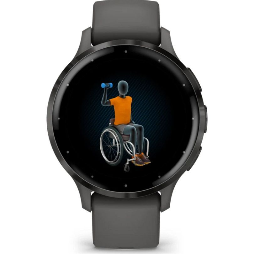 Смарт-годинник Garmin Venu 3S Slate Steel Bezel with Pebble Gray Case and Silicone Band (010-02785-00/50)