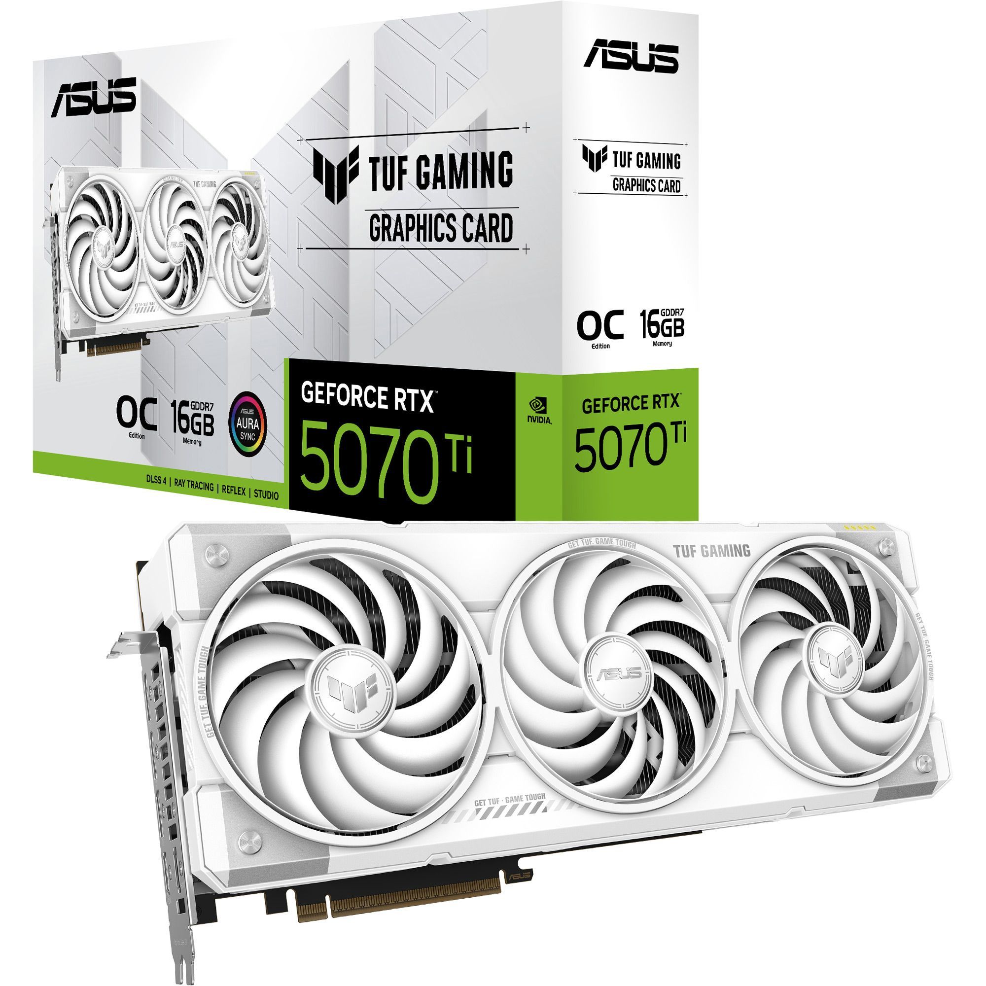 

Відеокарта Asus TUF Gaming GeForce RTX 5070 Ti OC White 16GB (TUF-RTX5070TI-O16G-WHITE-GAMING) EU