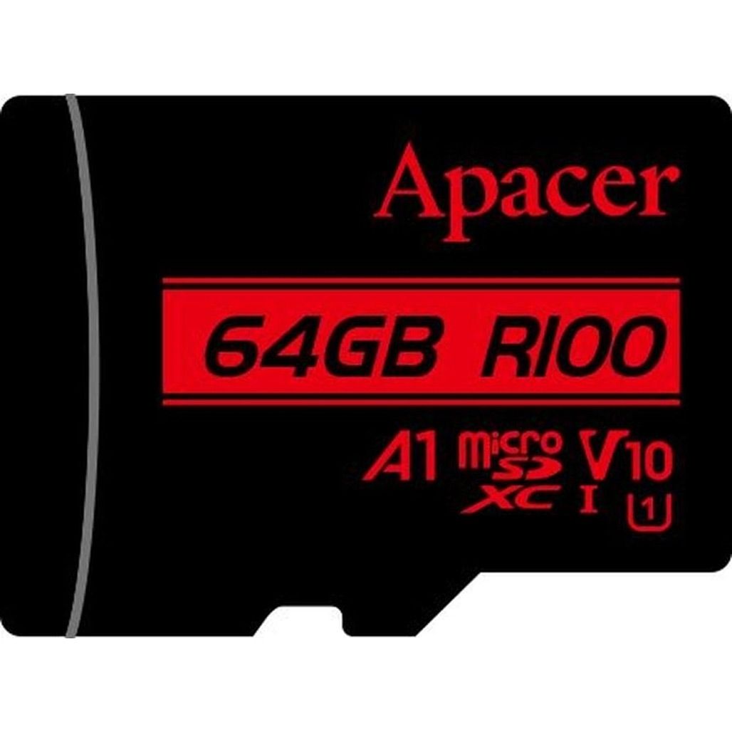 

Карта памяти Apacer MicroSDXC 64GB Class 10 UHS-I/U1 R100 (AP64GMCSX10UB-RA)