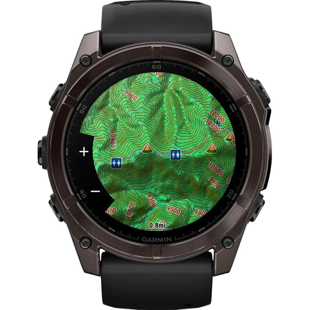Смарт-годинник Garmin Fenix 8 AMOLED Sapphire 51mm Carbon Gray DLC Titanium with Black/Pebble Gray Silicone Band (010-02905-20)