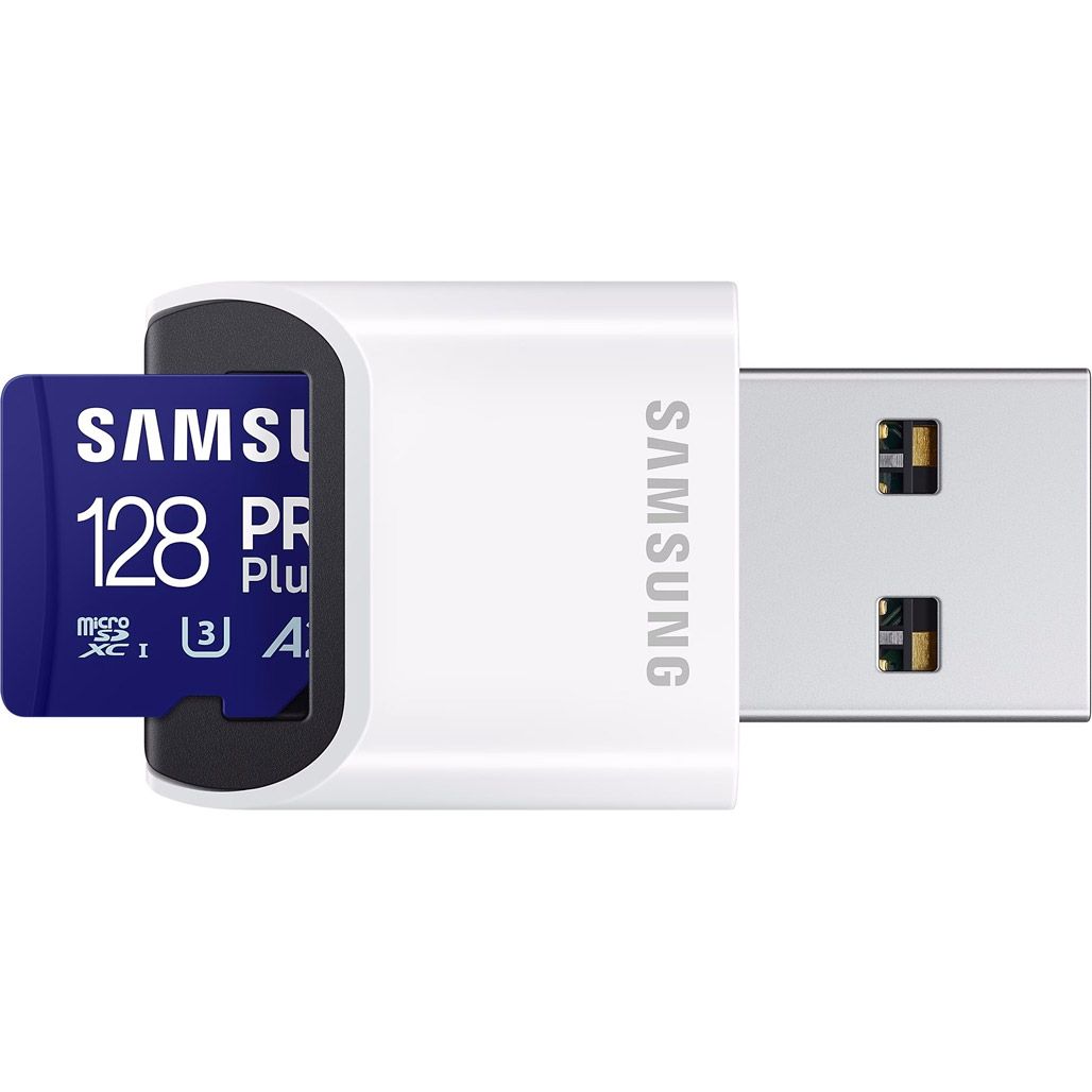 Карта пам`яті Samsung microSDXC 128GB Class 10 UHS-I U3 V30 A2 PRO Plus + W/Reader (MB-MD128SB/WW) 