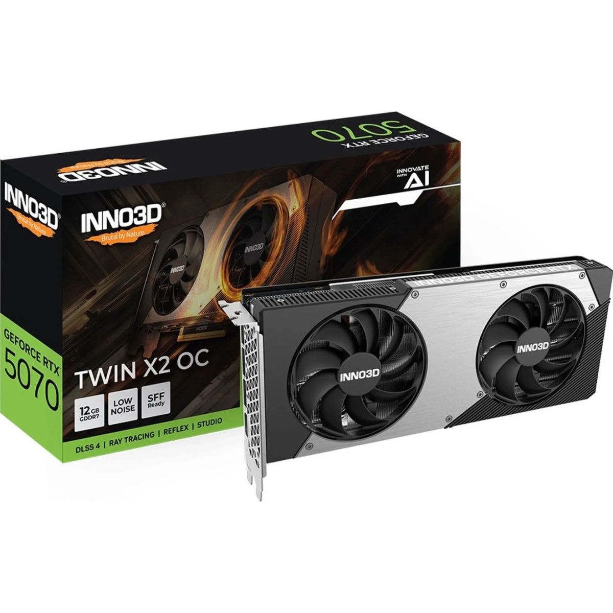 

Відеокарта Inno3D GeForce RTX 5070 Twin X2 OC 12G (N50702-12D7X-195064N) UA