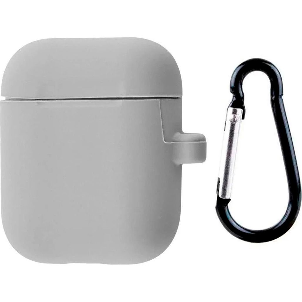 

Чохол Silicone Case + Carabine для Apple AirPods Gray