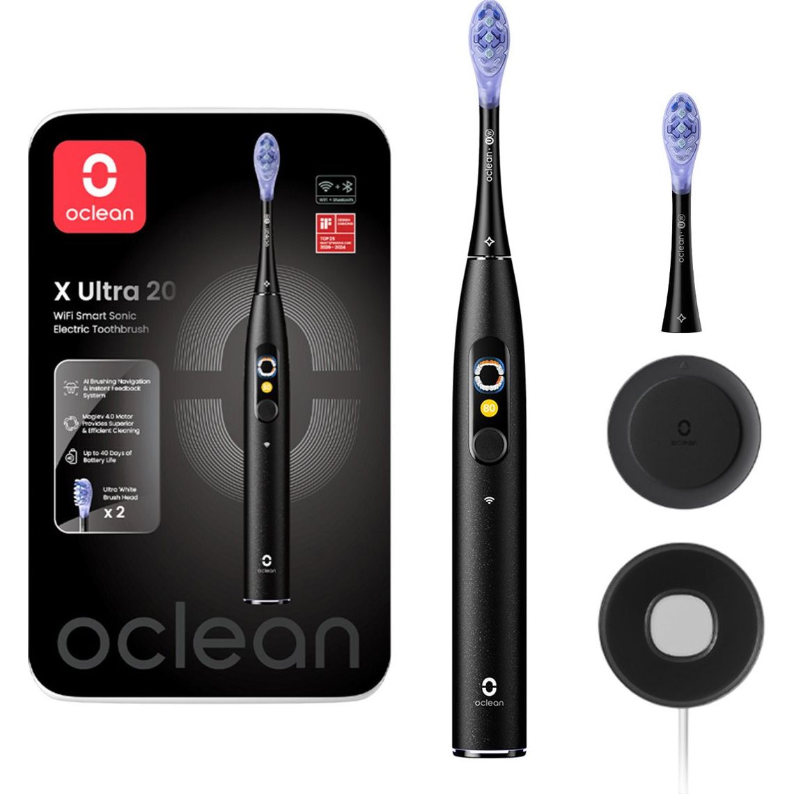 

Электрическая зубная щетка Oclean X Ultra 20 Electric Toothbrush Black (6970810557121)