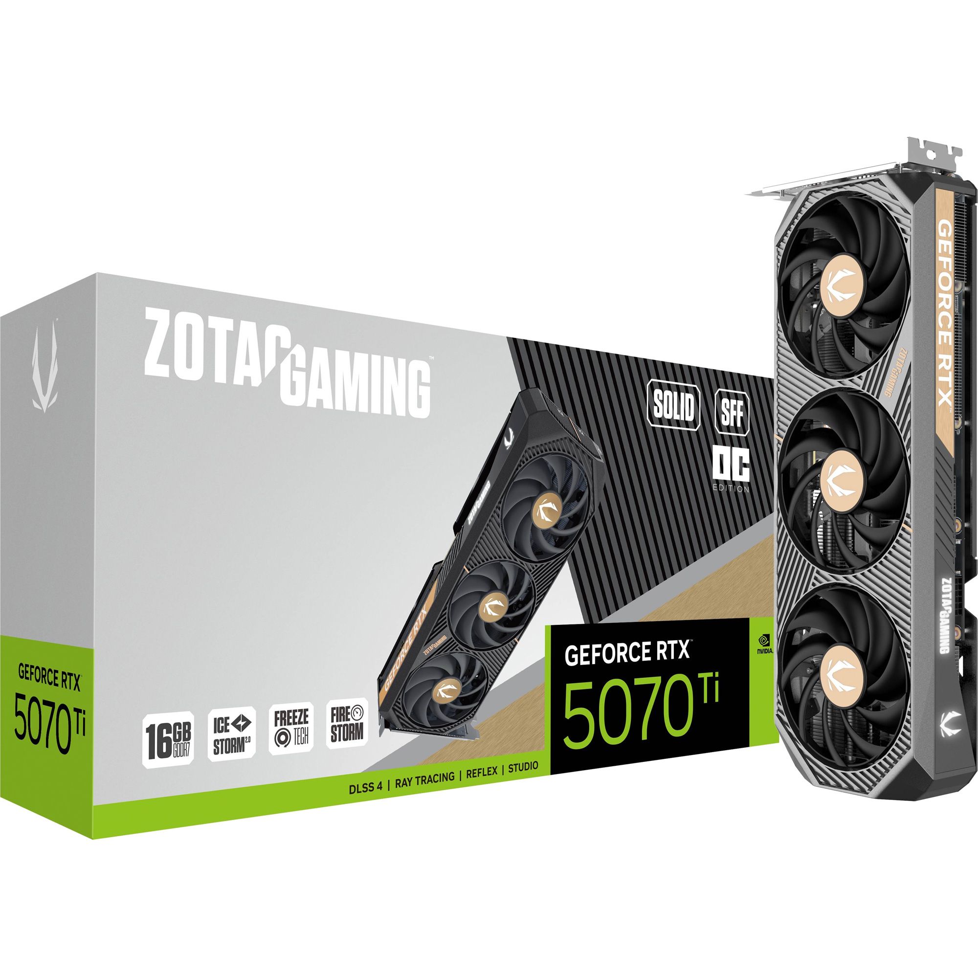 

Видеокарта Zotac GAMING GeForce RTX 5070 Ti Solid SFF OC (ZT-B50710J3-10P) EU