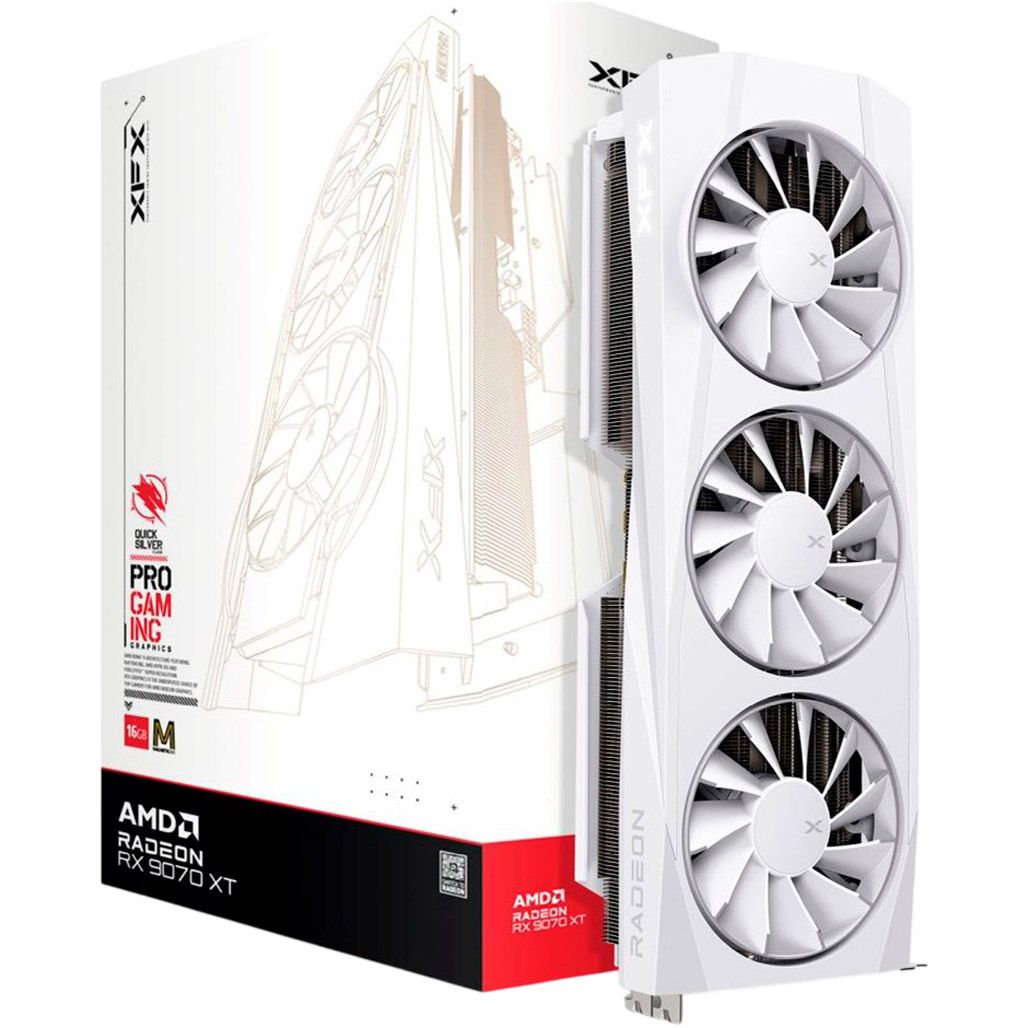 

Відеокарта XFX Quicksilver AMD Radeon RX 9070 XT Magnetic Air Edition White (RX-97TMAQKW9) UA