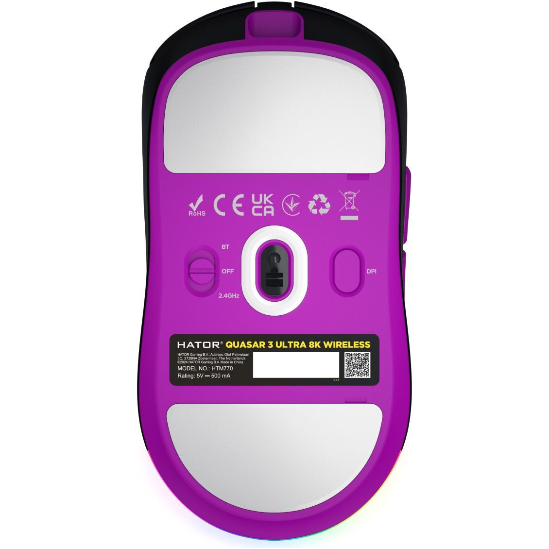 Миша Hator Quasar 3 Ultra 8K Wireless Black/Violet (HTM770)