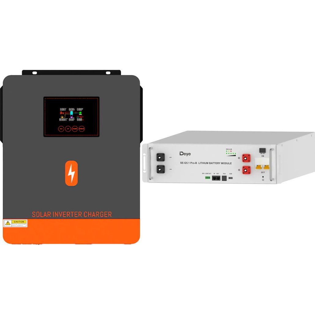 

Гібридний сонячний інвертор Powmr POW-HVM6.2M-48V-N + АКБ Deye LiFePO4 5120Wh (SE-G5.1 Pro-B)