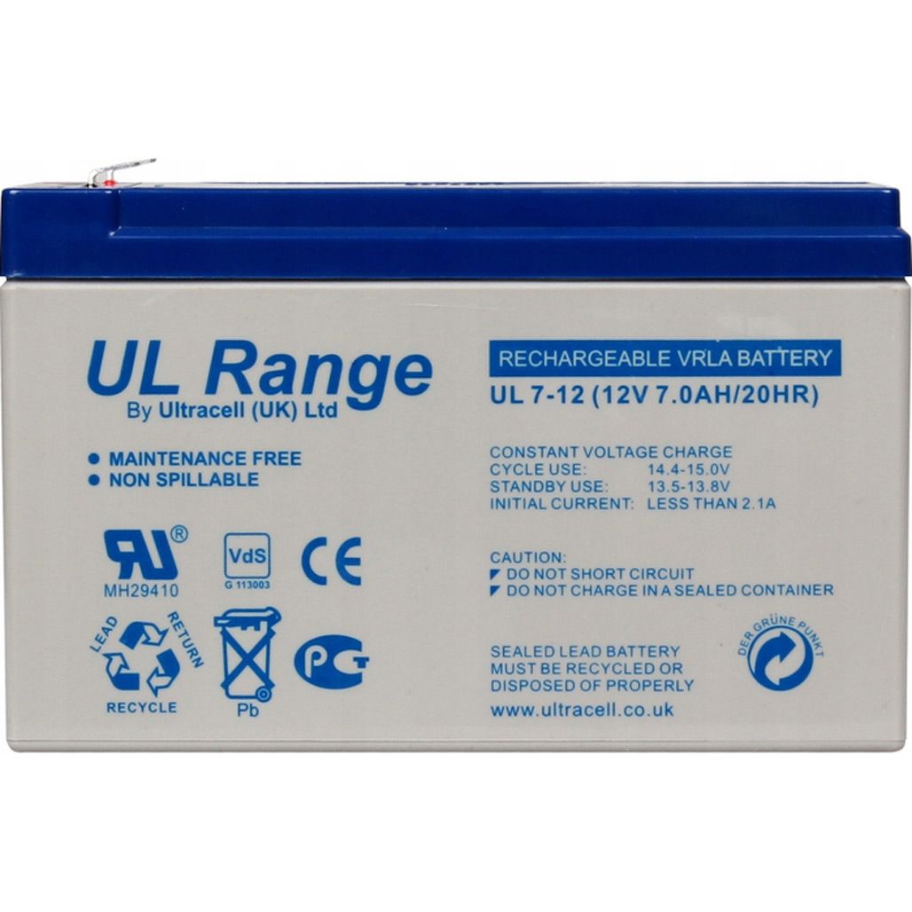 

Аккумулятор Ultracell UL7-12 AGM 12V (12V/7Ah/84Wh) (YT28766)