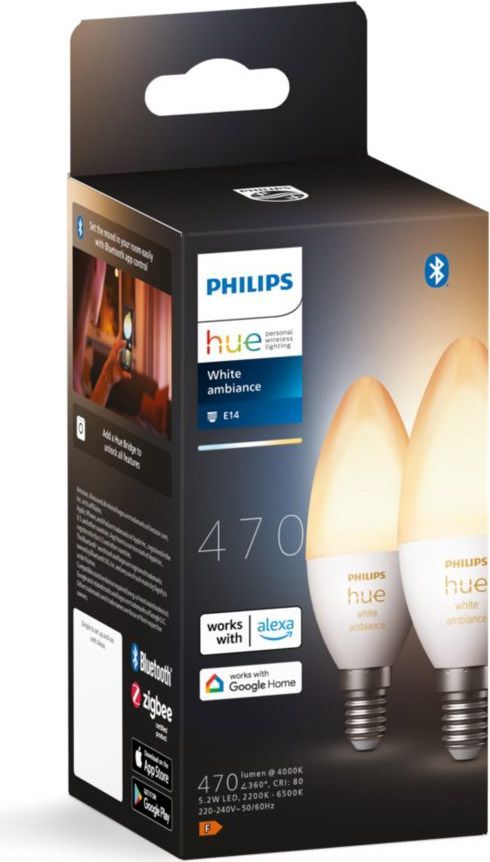 Лампочка Philips Hue E14 White Ambiance 2шт (8719514320628) [87530] 