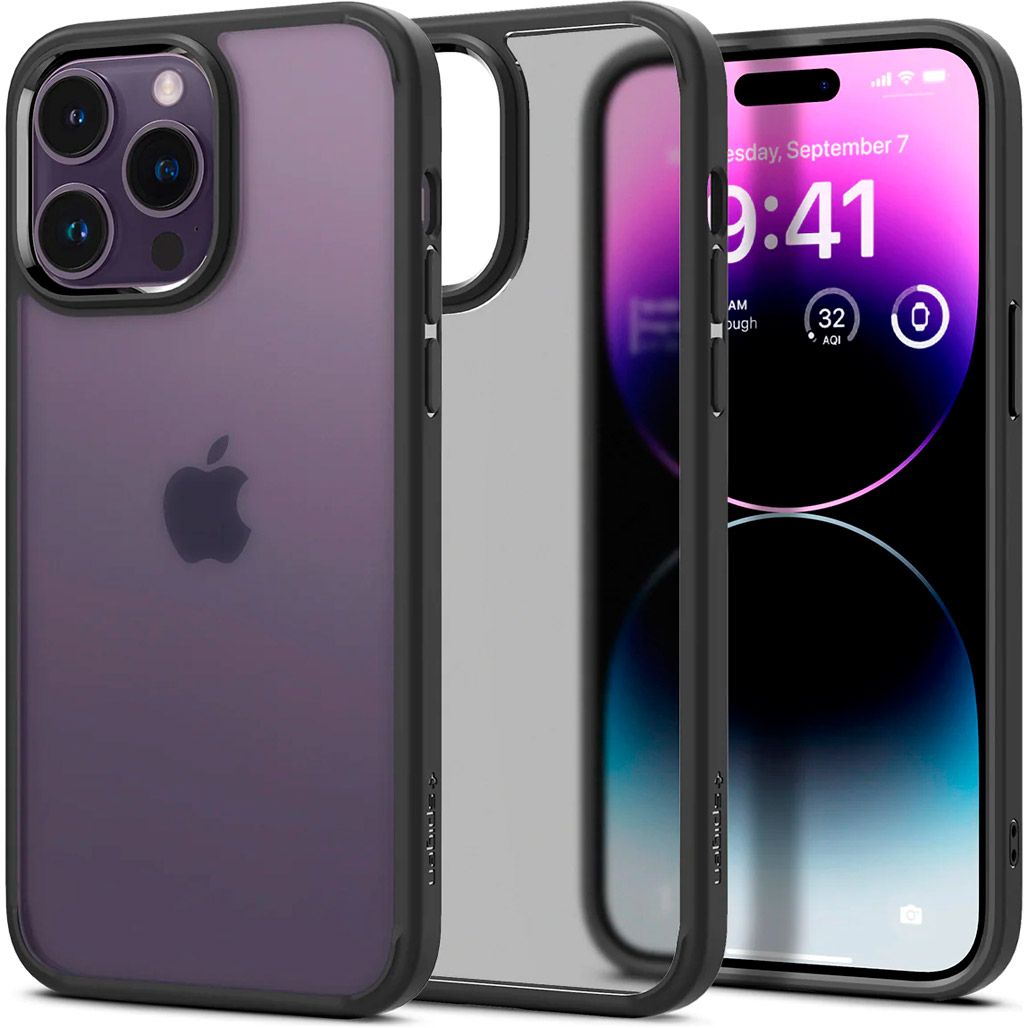 

Чохол Spigen Ultra Hybrid для Apple iPhone 14 Pro (Frost Black)